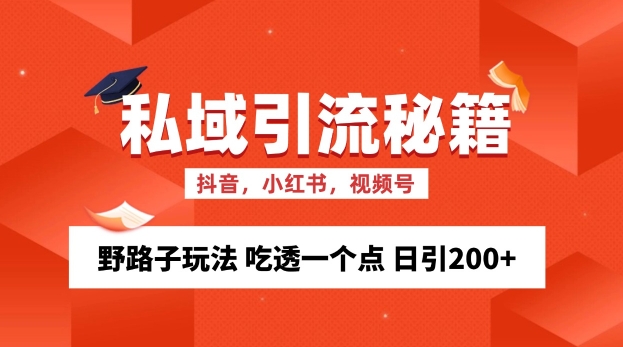 私域流量的精准化获客方法 野路子玩法 吃透一个点 日引200+ 【揭秘】-晓有财道